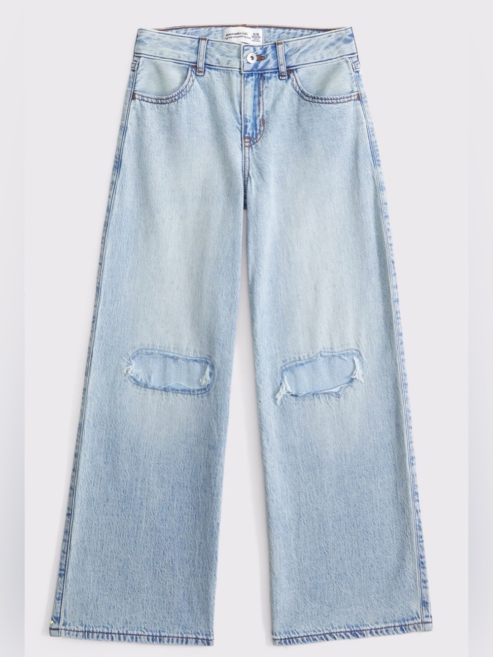 abercrombie kids Light Blue Wide-Leg Distressed Jeans - 11/12 long